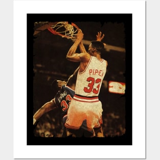 Scottie Pippen vs Patric Ewing 'Over 33' Posters and Art